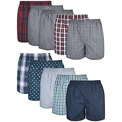 Abbildung von Gildan Herren Unterwäsche Boxer, Multipack Boxershorts, Gemischtes Rot/Blau Sortiert (10er Pack), Small