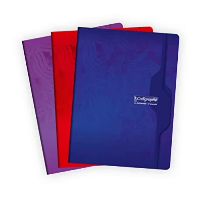 Abbildung von Clairefontaine 7499C Heft / Schulheft Calligraphe DIN A4+ 24x32 cm, 96 Blatt, kariert, 70g, geheftet, farbig sortiert, 1 Stück
