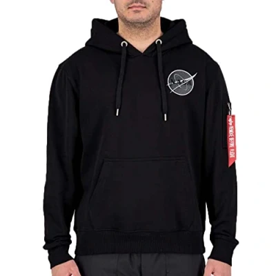 Abbildung von Alpha Industries DARK SIDE Hoody Sweatshirt, Herren, Größe: Medium, Black reflective