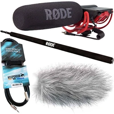 Abbildung von keepdrum Rode Videomic Rycote Bundle + Micro Boompole Windschutz WSWH Miniklinke 3m