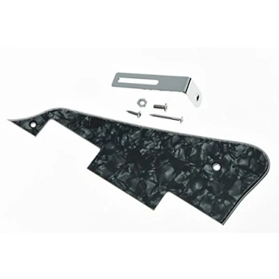 Abbildung von KAISH Black Pearl LP Gitarren Pickguard mit Chrom Halterung für Epiphone Les Paul