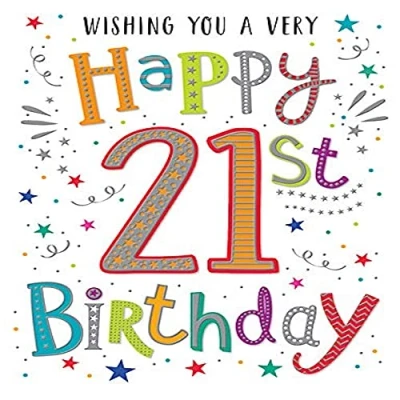 Abbildung von Regal Publishing Geburtstagskarte zum 21. Geburtstag, 20,3 x 15,2 cm