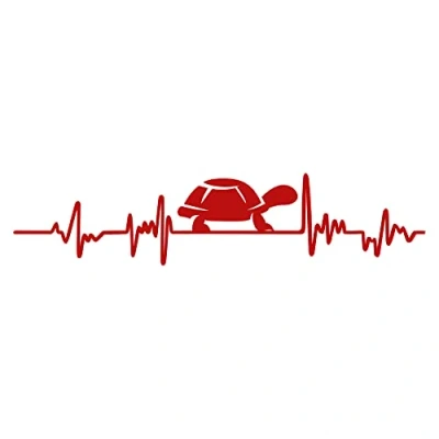 Abbildung von Finest Folia Aufkleber Herzschlag Tiere Breite 27cm Lifeline Heartbeat Deko Sticker Selbstklebend für Auto Kühlschrank Laptop Autoaufkleber K150 (Karminrot, 23 Schildkröte)