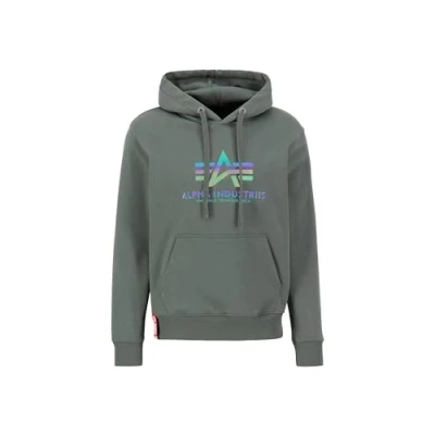 Abbildung von Alpha Industries Herren Basic Hoody Rainbow Ref. Print, Vintage Green, 3XL
