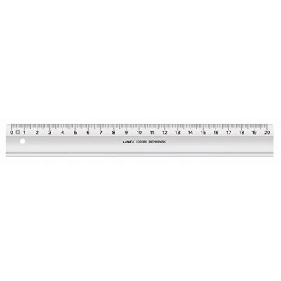 Abbildung von Linex 1020M Schul Lineal 200 mm lang, 33 breit, glasklar, Tuschekante