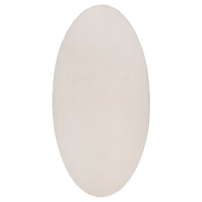 Abbildung von vidaXL Minimalistischer ovaler Teppich für Wohnzimmer &amp; Schlafzimmer, weiche Baumwolle, rutschfeste Füße, Sandfarbe, ideal drinnen, 80 x 150 cm.