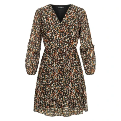 Abbildung von Cloud 5ive Chiffon Freizeitkleid, Damen, Größe: Large, Black multicolor