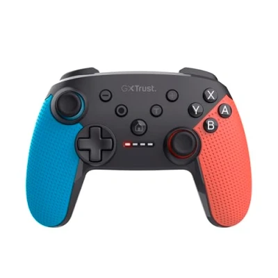 Abbildung von Trust Gaming GXT 1246B Muta Bluetooth Nintendo Switch Controller, Controller mit Play and Charge Kabel, Dual Shock Vibration, 15h Spielzeit, Aufladbarer Akku, für Lite, OLED, Blue Rot