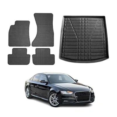 Abbildung von OMAC 1114YPS 484 Fußmattensatz Gummi 5 schwarz AUDI: A4 B8 Limousine