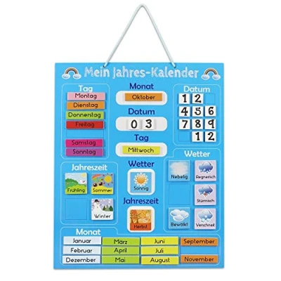 Abbildung von Navaris Magnettafel Kalender Tafel für Kinder Jahreszeiten Uhr magnetisch, (1 tlg)