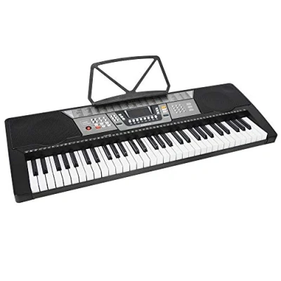 Abbildung von Axus AXP10 tragbares elektronisches Keyboard Piano mit 61 Tasten, Netzteil und Notenständer