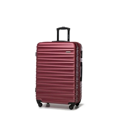Abbildung von WITTCHEN Reisekoffer Groß Rollkoffer Trolley Großer Koffer Check In Gepäck Hartschale aus ABS mit 4 Spinner Rollen Zahlenschloss Teleskopgriff Groove Line Größe L kastanienbraun