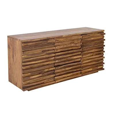 Abbildung von Riess Ambiente Massives Sideboard Relief 160cm Sheesham Holz Stone Finish Kommode Anrichte Schrank