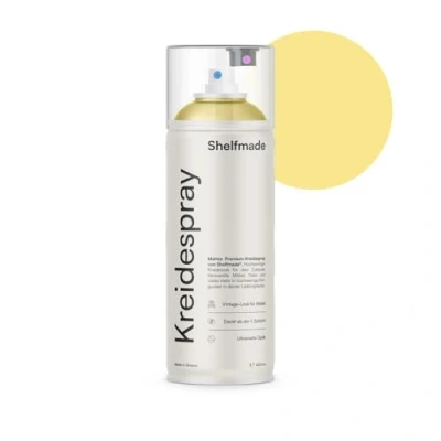 Abbildung von shelfmade Kreidespray gelb hochwertiges Kreidefarbe Spray Sprühfarbe matte Chalk Sprayfarben deckendes (Sun Sonnengelb)