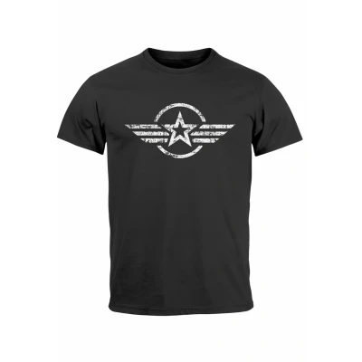 Abbildung von Neverless Airforce Emblem Fashion Stree Tshirt print, Herren, Größe: Small, Anthrazit