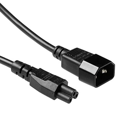 Abbildung von ACT Netzkabel 3 Polig m, C14 Stecker auf C5 Kabel Buchse, Stromkabel Type F, Kaltgerätekabel Verlängerung AK5434, Schwarz
