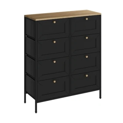Abbildung von Vicco Kommode Belaro, Schwarz, 80 x 95 cm mit 8 Schubladen