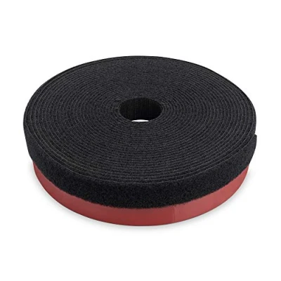 Abbildung von DIGITUS Pilzkopf Klettband Kabelmanagement System 5m Rolle Selbstklebend (4 kg/cm²) 10m Flausch Klett Band