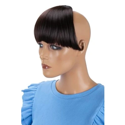 Abbildung von CAISHA Pony Clip In Extensions Stirnfransen Haarteil Haarverlängerung Dunkelbraun HF4