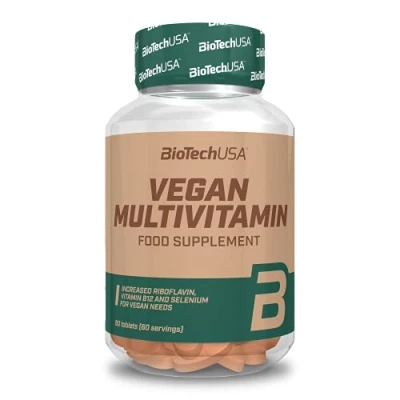 Abbildung von BioTechUSA Vegan Multivitamin, Nahrungsergänzungstabletten mit Vitaminen und Mineralstoffen, 60 Tabletten