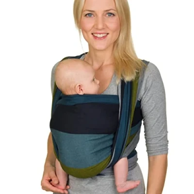 Abbildung von Hoppediz gewebtes Baby Tragetuch ab Geburt, Neugeboren bis Kleinkind, 100 % Baumwolle, Aberdeen 5,40 m