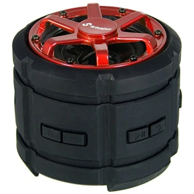Abbildung von Stabo Elektronik 71500 Wasserfester Outdoor Bluetooth Lautsprecher IPX7 schwarz / rot
