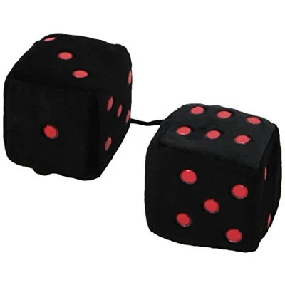 Abbildung von Sumex DADOS60 Stoffwürfel mit Punkten, Schwarz/Rot, 7 x7 cm