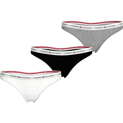 Abbildung von Tommy Hilfiger Thong 3 PACK String, Damen, Größe: 46, White/black/grey heather
