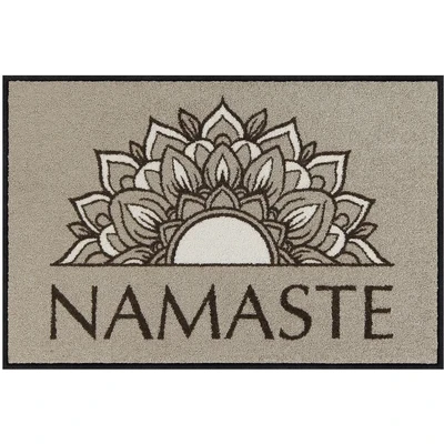 Abbildung von Salonloewe Fußmatte Namaste Ornament Waschbare Wohnmatte &amp; Eingangsmatte in 50 x 75 cm Sauberlauf Schmutzabtreter mit orientalischem Design