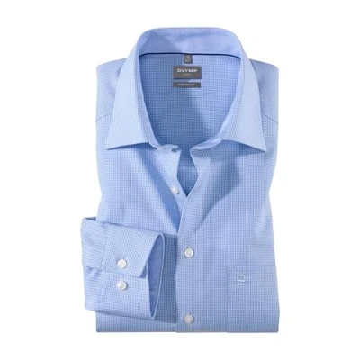 Abbildung von OLYMP Herren Oberhemd Langarm Luxor,Vichy Karo,Comfort fit,New Kent,bleu 11,44