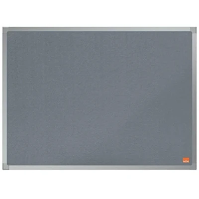 Abbildung von Nobo Filz Notiztafel, 45 x 60 cm, Aluminiumrahmen, Traditionelle Eckmontage, Grau, Essence Serie, 1915204