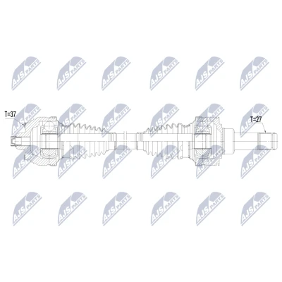 Abbildung von NTY NPW BM 234 Antriebswelle Hinterachse links 713mm Automatikgetriebe BMW: X3