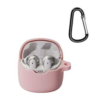 Abbildung von GIOPUEY Hülle Kompatibel mit JBL Tune Flex, Silikon Stoßfeste Schutzhülle, Ultradünn Case Cover, Kein Geruch, Pink