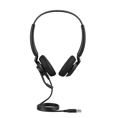 Abbildung von Jabra Engage 40 kabelgebundenes Stereo Headset mit geräuschunterdrückender 2 Mic Technologie und USB A Kabel, Ultraleicht Allen führenden UC Plattformen wie Zoom Unify kompatibel schwarz