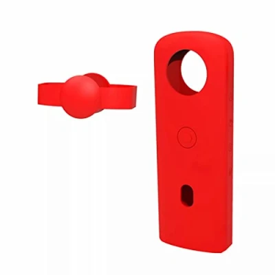 Abbildung von Kameraabdeckung Kompatibel für Ricoh Theta SC2 360 Grad Panoramakamera, Stoßfeste Silikon Schutzhülle (Rot)