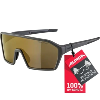 Abbildung von Alpina Ram Q Lite Coffee/Grey Matt/Gold Fahrradbrille