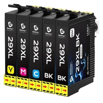 Abbildung von belietop Multipack 29 XL Patronen Ersatz für Epson 29XL XP 235 245 255 332 335 342 352 345 432 435 442 445 (2 Schwarz,1 Cyan,1 Magenta,1 Gelb)