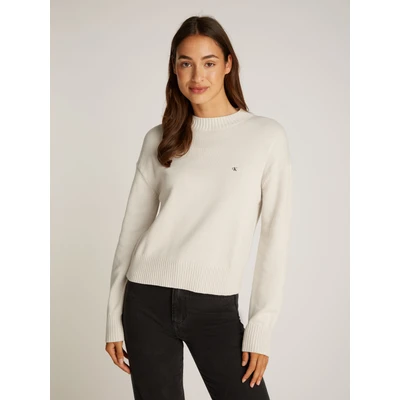 Abbildung von Calvin Klein Jeans Rundhalspullover MONOGRAM EMBRO CREWNECK SWEATER mit Logostickerei