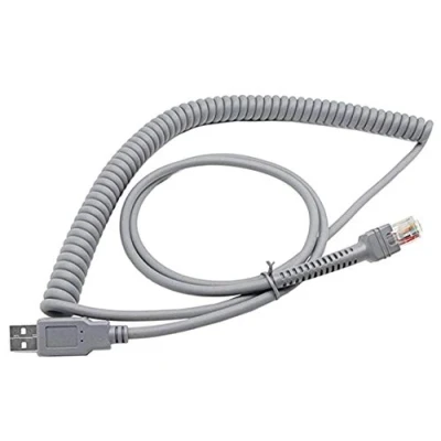Abbildung von CERRXIAN Symbol Ls2208 USB Kabel, A auf RJ45 Spiral Verlängerungskabel, Motorola Barcode Scanner Ls2208ap Ls1203 Ls4208 Ls4278 Ds6707 Ds6708 3 m