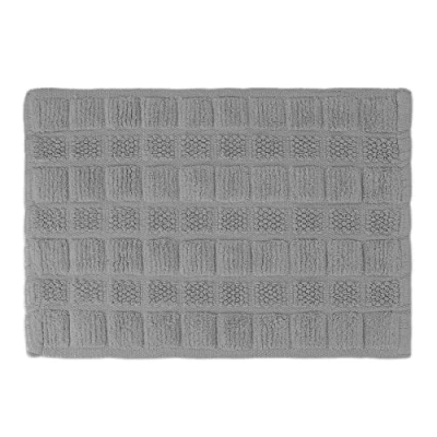 Abbildung von Badematte aus Baumwolle 60x40 cm relaxdays, Höhe 20 mm, Baumwolle, Grau