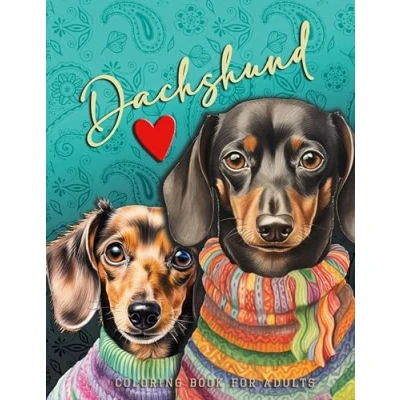 Abbildung von Dackel Malbuch für Erwachsene: Hunde Erwachsene lustige Graustufen Zentangle Ausmalbuch A4: ... Book Dachshund Coloring