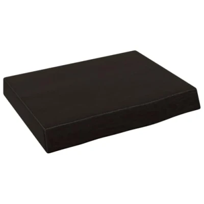 Abbildung von vidaXL Waschtischplatte, Multifunktional Arbeitsplatte mit Naturkante, Waschtischkonsole Tischplatte für Badezimmer, Holzplatte Platte, Dunkelbraun 40x30x(2 6) cm Massivholz Behandelt