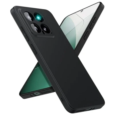 Abbildung von Verco Kompatibel mit Xiaomi 14 Hülle, Matte Rückschale Schutzhülle für Case Silikon Handyhülle Schwarz