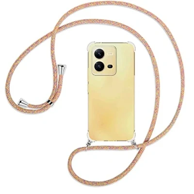 Abbildung von mtb more energy® Handykette kompatibel mit vivo X80 Lite Rainbow Smartphone Hülle zum Umhängen Anti Shock Full TPU Case