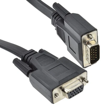 Abbildung von Flach 15 Polig VGA Kabel Männlich Stecker Zum Weiblich Buchse Verlängerung 2 m [2 Meter/2m]