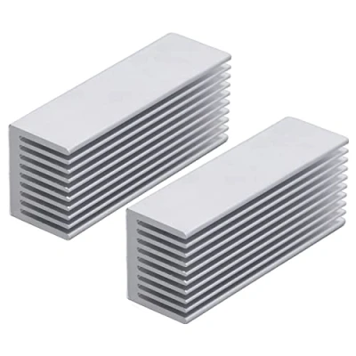 Abbildung von Kühlrippen, große Kontaktfläche, korrosionsbeständig, hocheffizienter Aluminium Kühlkörper, 2 Stück, einfache Installation für die Leistungsplatine den(Mit Wärmeleitkleber)