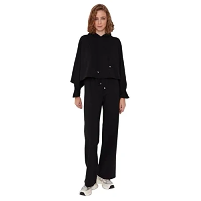 Abbildung von Trendyol Damen Herren Loungewear Mittlerer Bund Regular Jogginghose Sweatpants, Schwarz, XS EU