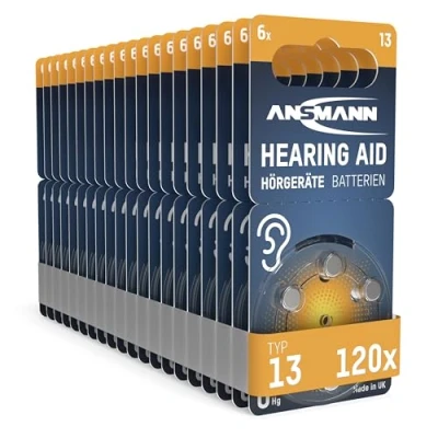 Abbildung von ANSMANN AG Hörgerätebatterien Typ 13 P13 PR48 ZL2, 120 Stück Knopfzelle