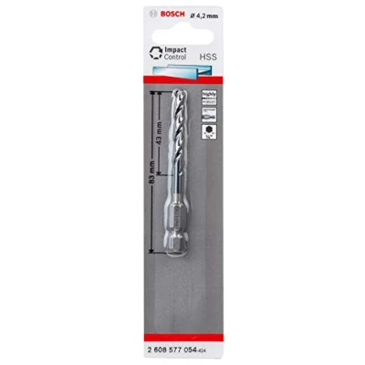 Abbildung von Bosch Professional 1x Impact Control HSS Spiralbohrer (für Metall, 4,2 x 43 83 mm, Zubehör Schlagbohrmaschine)