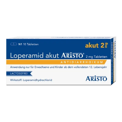 Abbildung von Loperamid akut Aristo 2 mg Tabletten 10 St
